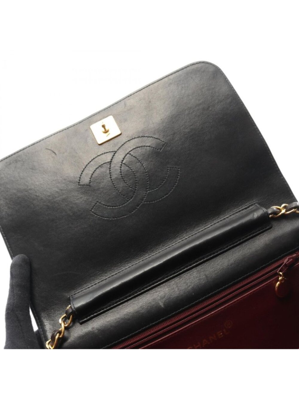 ★SOLD★ Chanel Shoulder Bag Quilted Lela Black Lambskin Sbnine Che - Picture 6 of 13